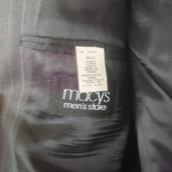 LAUREN RALPH LAUREN Navy Blue White Stripes Dress blazer Sz 40S Wool Mens Button - Picture 12 of 13